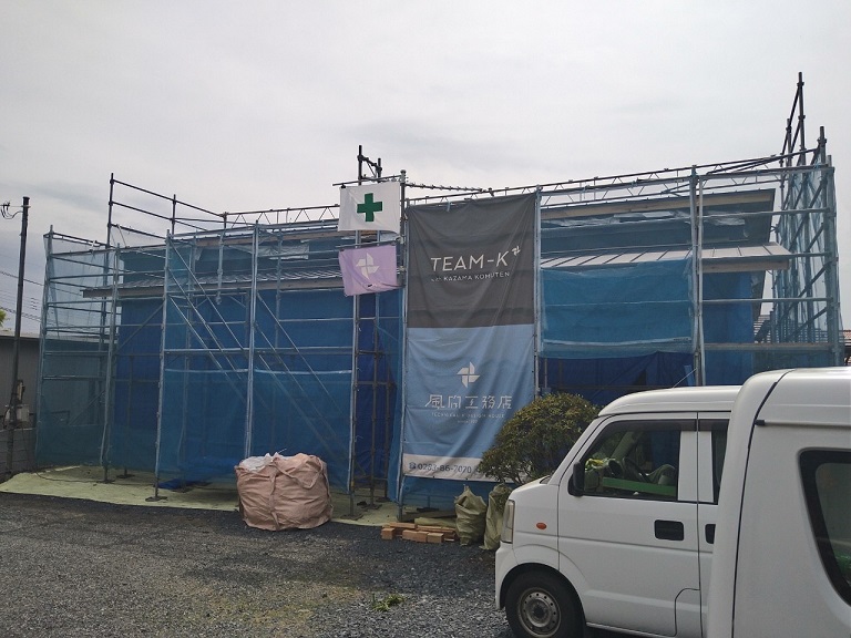 栃本町K様邸の外部下地がはじまりました。