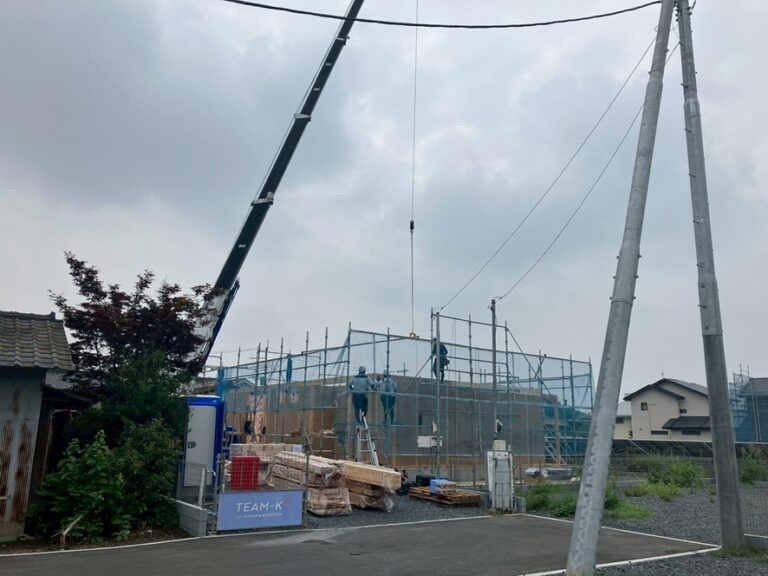 佐野市植上町K様　建て方無事完了です（自分の定期健診も行ってきました）