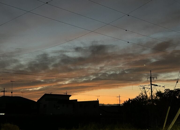 昨日は、夕焼けが綺麗でした（小山市K様邸の野地工事の報告します）