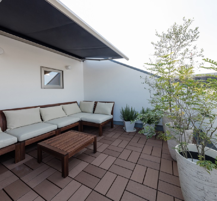 佐野市　モデルハウスのバルコニー